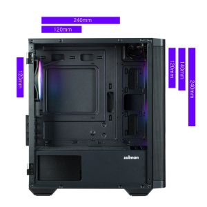 Zalman кутия Case mATX - M4 Black - Addressable RGB, Tempered Glass, 4 fans included