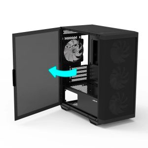 Zalman кутия Case mATX - M4 Black - Addressable RGB, Tempered Glass, 4 fans included