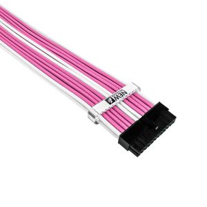 1stPlayer комплект удължителни кабели Custom Modding Cable Kit Pink/White - ATX24P, EPS, PCI-e - PKW-001