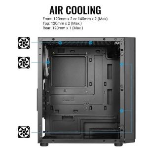 AeroCool кутия Case mATX - Hexform-G-BK-v2 - 3 fans included