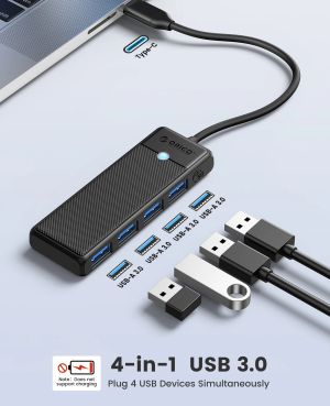 Hub Orico USB3.1 HUB Type-C - 4 x USB3.0 - PAPW4A-C3-015-BK