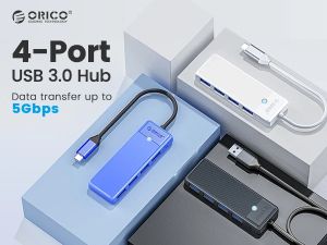 Orico хъб USB3.1 HUB Type-C - 4 x USB3.0 - PAPW4A-C3-015-BK