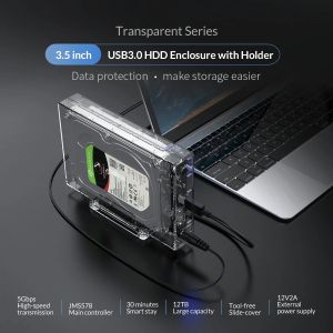 Orico кутия за диск Storage - Case - 3.5 inch USB3.0 transparent, Vertical - 3159U3