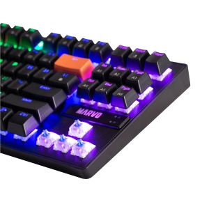 Tastatură mecanică pentru jocuri Marvo Tastatură mecanică pentru jocuri 87 de taste, capace portocalii TKL - KG901C