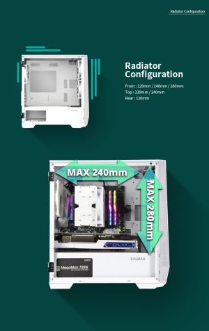 Zalman компютърна кутия Gaming Case mATX - Z1 Iceberg White