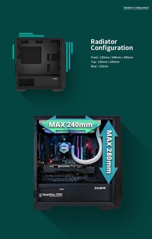 Zalman компютърна кутия Gaming Case mATX - Z1 Iceberg Black