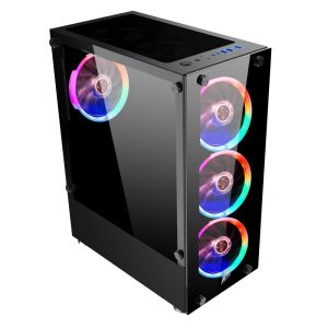 1stPlayer Кутия Case ATX - Fire Dancing V2-A RGB - 4 fans included