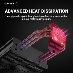 DeepCool охладител CPU Cooler AK400 Zero Dark Plus - Dual-Fan - LGA1700/AM5