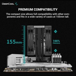 DeepCool охладител CPU Cooler AK400 Zero Dark Plus - Dual-Fan - LGA1700/AM5