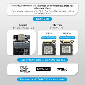 Orico външна кутия за диск Storage - Case - M.2 NVMe M key - USB3.1 Gen2 Type-C, 10Gbps - HM2-G2-BK