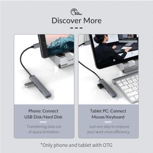 Orico хъб USB3.0/2.0 HUB 4 port - Type-C input - AH-13-GY