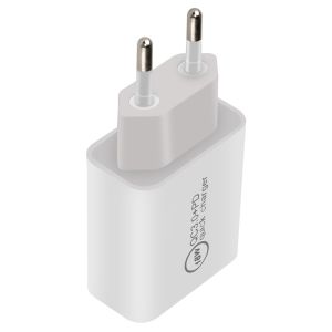 Makki бързо зарядно Fast Charger Wall - QC3.0 + Power Distribution Type-C 18W White - MAKKI-PQ18W-WH