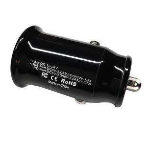 Încărcător pentru mașină Makki Încărcător rapid pentru mașină - Type-C + USB QC3.0 20W - MAKKI-CC20W02-BK