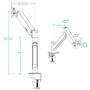 Arctic Desk Mount Monitor - X1-3D