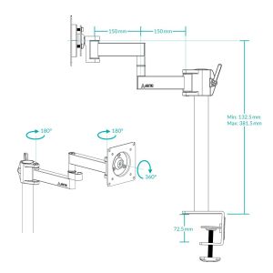 Arctic Стойка за монитор за бюро Desk Mount Monitor - X1