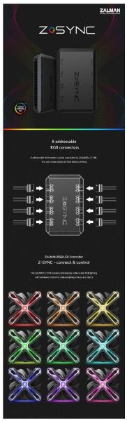 Zalman контролер за вентилатори RGB Fan Hub 8ch aRGB - Z-SYNC