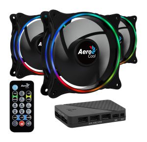 AeroCool комплект вентилатори Fan Pack 3-in-1 3x120mm - ECLIPSE 12 Pro - Addressable RGB with Hub, Remote - ACF3-EL10217.12