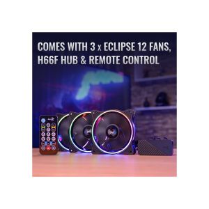 AeroCool комплект вентилатори Fan Pack 3-in-1 3x120mm - ECLIPSE 12 Pro - Addressable RGB with Hub, Remote - ACF3-EL10217.12