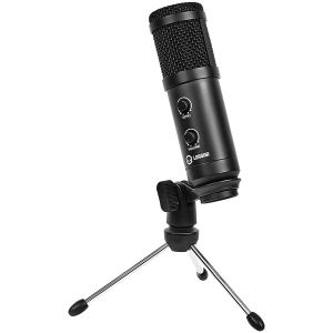 LORGAR Soner 313, Gaming Microphone, USB condenser microphone with Volume Knob & Echo Knob, Frequency Response: 80 Hz—17 kHz, including 1x Microphone, 1 x 2.5M USB Cable, 1 x Tripod Stand, dimensions: Ø47.4*158.2*48.1mm, weight: 243.0g, Black