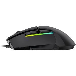 LORGAR Jetter 357, gaming mouse, Optical Gaming Mouse with 6 programmable buttons, Pixart ATG4090 sensor, DPI can be up to 8000, 30 million times key life, 1.8m PVC USB cable, Matt UV coating and RGB lights with 4 LED flowing mode, size:124.90*71.65*41.36