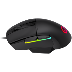 LORGAR Jetter 357, gaming mouse, Optical Gaming Mouse with 6 programmable buttons, Pixart ATG4090 sensor, DPI can be up to 8000, 30 million times key life, 1.8m PVC USB cable, Matt UV coating and RGB lights with 4 LED flowing mode, size:124.90*71.65*41.36