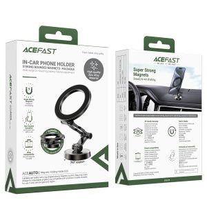 Acefast Стойка за телефон за кола Car phone holder - Metal, Magnetic Ring, 360 deg - D20 - Grey