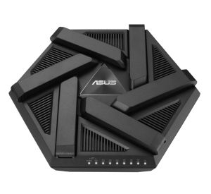 Рутер Asus Gaming Wireless Router, RT-AXE7800, AXE7800, Tri-Band, Quad-Core 1.7GHz CPU, 256MB/512MB Flash/RAM, 2.5G port, AiProtection Pro, Adaptive QoS, VPN Fusion, Instant Guard, IPTV, OFDMA, MU-MIMO, Beamforming, Link Aggregation, AiMesh, Black