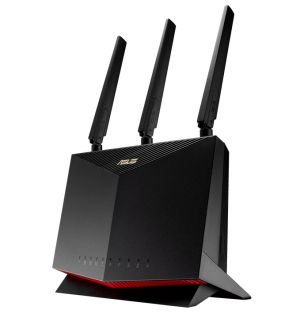 Рутер Asus 4G Router, 4G-AC86U, AC2600, 4G+ Cat. 12, LTE: Downlink 600 Mbps / Uplink 150 Mbps, 128MB/512MB Flash/RAM, Captive portal,  Aiprotection Pro, Adaptive QoS, VPN server/client, IPTV, MU-MIMO, Beamforming,Black