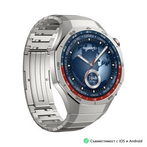 Часовник Huawei Watch GT5 Pro Vili-B29M, 1.43", Amoled, 466x466, PPI 326, BT5.2, 524mAh, HUAWEI TruSense System, ECG analysis, Compatible with iOS and Android devices, Titanium + Huawei Scale 3, Dobby-B19