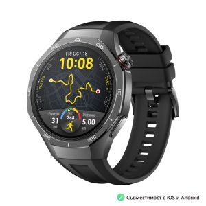 Часовник Huawei Watch GT5 Pro Vili-B29F, 1.43", Amoled, 466x466, PPI 326, BT5.2, 524mAh, HUAWEI TruSense System, ECG analysis, Battery life up to 14 days, Compatible with iOS and Android devices, Black Fluoroelastomer + Huawei Scale 3, Dobby-B19