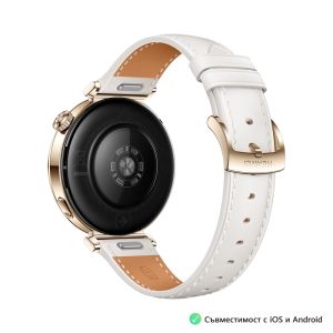 Часовник Huawei Watch GT5 Jana-B19L, 1.32", Amoled 466x466 PPI 352, , BT5.2 BLE/BR/EDR, 5ATM, 524mAh, Screenshot sharing, Battery life up to 7 days, Compatible with iOS and Android devices, White Leather + Huawei Scale 3, Dobby-B19