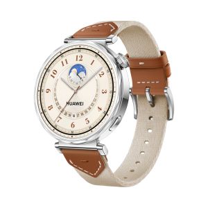 Часовник Huawei Watch GT5 Jana-B19W, 1.32", Amoled 466x466 PPI 352, , BT5.2 BLE/BR/EDR, 5ATM, 524mAh, Screenshot sharing, Battery life up to 7 days, Compatible with iOS and Android devices, Brown Woven + Huawei Scale 3, Dobby-B19