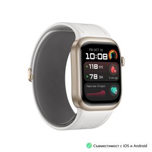 Часовник Huawei Watch D2 LCA-B11, Gold, 1.82" Amoled, Airbag/Strap Size 26mm, Ambulatory 24H Blood Pressure, HR monitoring PPG 6.0, Rotating crown, IP68,  Speaker&Micophone, Dual-band, Battery 524mAh+Huawei Scale 3, Dobby-B19