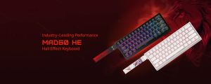 Madlions професионална геймърска механична клавиатура Professional Gaming Mechanical Keyboard MAD 60 HE Flagship - 8K, Magnetic Amber Pro Switches - White