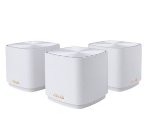 Меш система Asus Mesh WiFi, ZenWiFi XD4 Plus 3PK, AX1800, Dual-Band, coverage up to 446m2, Dual-Core CPU, 128MB/256MB Flash/RAM, Gigabit, AiProtection Classic, Traditional QoS, VPN server/client, IPTV, AiMesh, montare pe perete, White
