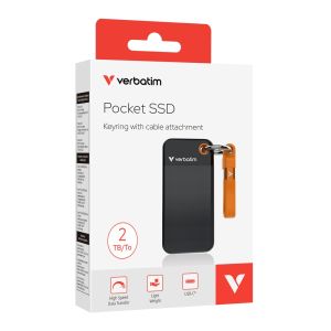 Твърд диск Verbatim Pocket SSD USB 3.2 Gen 2 2TB Black/Orange