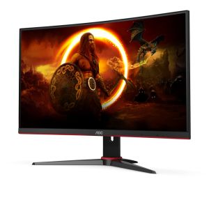 Монитор AOC C27G2E/BK, 27" Curved 1500R VA WLED, 1920x1080@165Hz, 4ms GtG, 1ms MPRT, 250cd m/2, 4000:1, DCR 80M:1, Adaptive Sync, FlickerFree, Low Blue Light, Tilt, D-SUB, 2xHDMI, DP