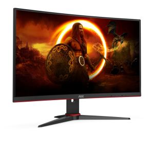 Монитор AOC C27G2E/BK, 27" Curved 1500R VA WLED, 1920x1080@165Hz, 4ms GtG, 1ms MPRT, 250cd m/2, 4000:1, DCR 80M:1, Adaptive Sync, FlickerFree, Low Blue Light, Tilt, D-SUB, 2xHDMI, DP