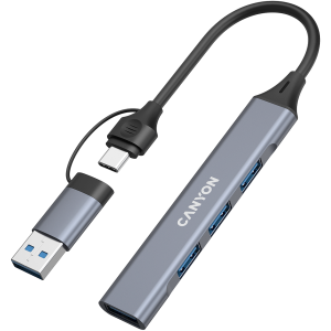 CANYON hub DS-02 4in1 USB-A/C Grey