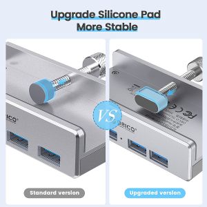 Orico хъб USB 3.0 HUB Clip Type 4 port - aux Micro-USB power input, Aluminum - MH4PU-P-SV