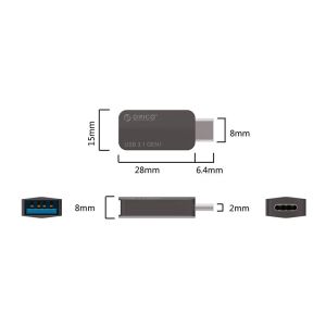 Orico Adpater OTG USB 3.1 Type C to Type A/F, Metal - CTA2-SV