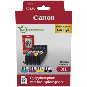 Консуматив Canon CLI-551XL C/M/Y/BK Photo Value Pack