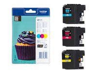 BROTHER LC-123 ink cartridge cyan magenta and yellow standard capacity 1-pack blister without alarm