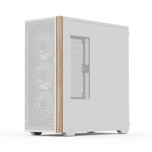 AeroCool Case ATX - D501A White, Addressable RGB, Wood