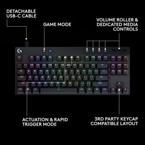 Геймърска механична клавиатура Logitech G Pro X RAPID TKL - Tactile Switch