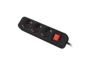 Разклонител Lanberg power strip 1.5m, 3 sockets, french with circuit breaker quality-grade copper cable, black