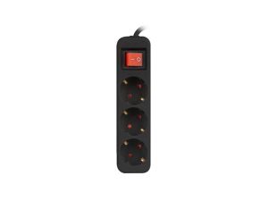 Разклонител Lanberg power strip 1.5m, 3 sockets, french with circuit breaker quality-grade copper cable, black