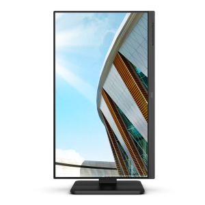 Monitor AOC Q24P2Q, 23.8" IPS WLED, 2560x1440@75Hz, 4ms GtG, 250cd m/2, 1000:1, DCR 50M:1, FlickerFree, Low Blue Light, 2Wx2, Tilt, Height Adjust, Pivot, Swivel, D-SUB , HDMI, DP, USB hub