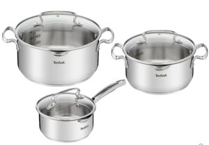 Комплект тигани и тенджери Tefal G719S655 Set 6Pces Inox  Duetto Plus Ss