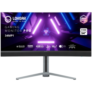 LORGAR 34MP1, UWQHD MiniLED Gaming Monitor Pro, 34'' (3440*1440) VA curved monitor, black/milky grey